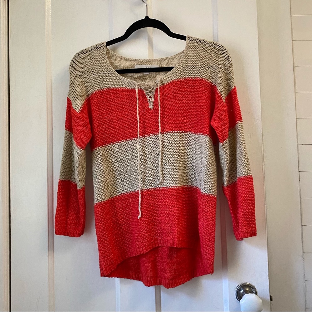 beachy boho striped pullover